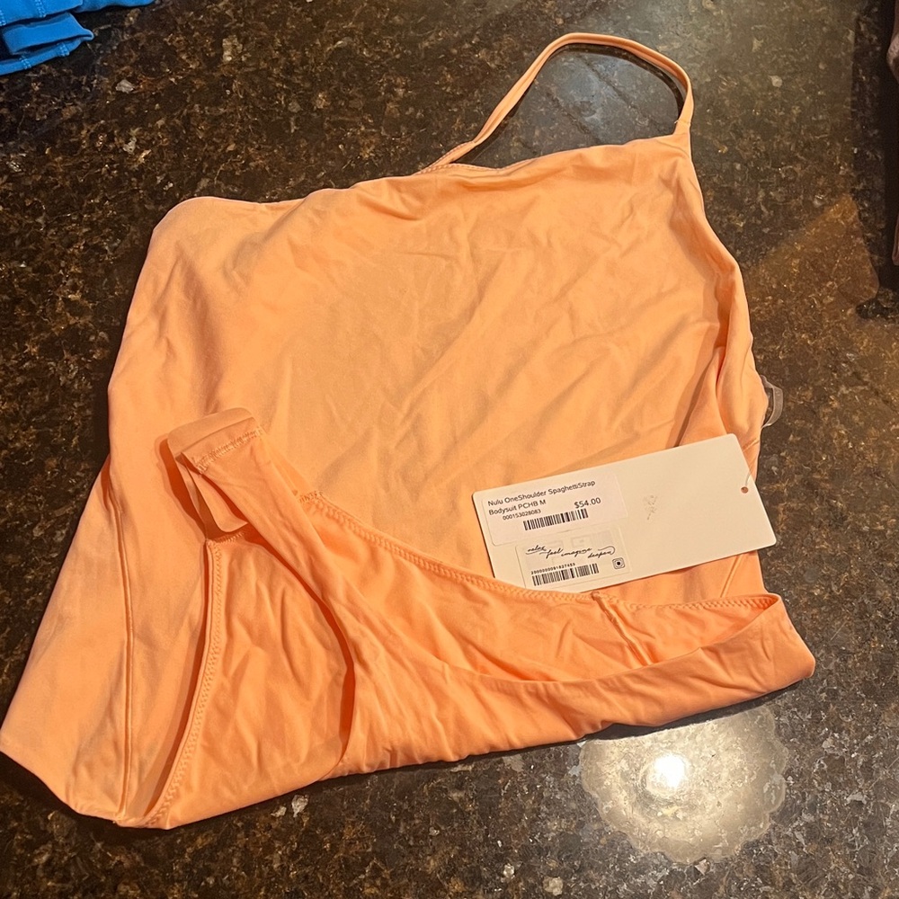 ALO Yoga Peach One-Shoulder Bodysuit - Picture 2 of 2